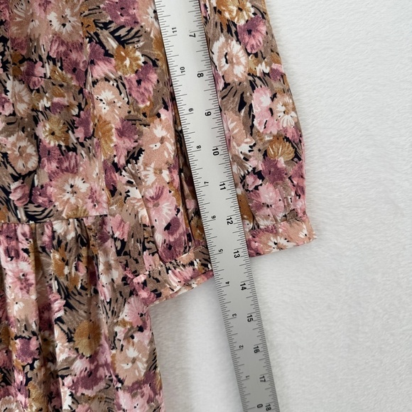 En Saison Women Pink Brown Jocelyn Floral Midi Dress Open Back Tiered Size Small - Picture 6 of 9